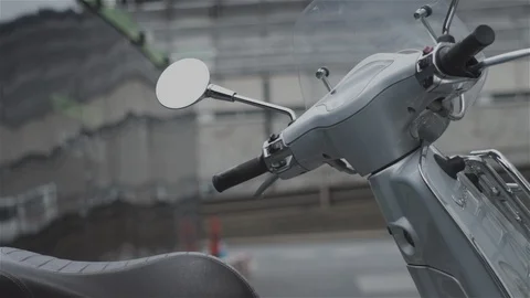 Moped, Vespa, Scooter,Motorcyce parked Stock Footage 93205705
