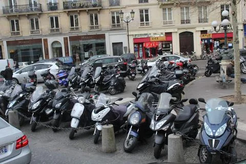 Mopeds in Paris Stock Photos