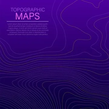 Mopographic map. The stylized height of the topographic contour in lines and Stock Illustration