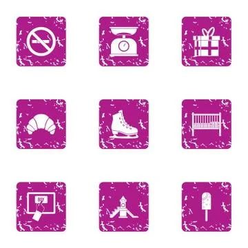 Moppet icons set, grunge style イラスト素材