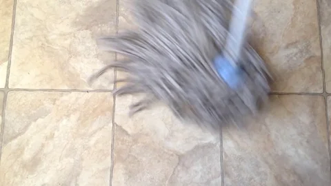 Mopping Floor High Angle Stock Footage 75020622