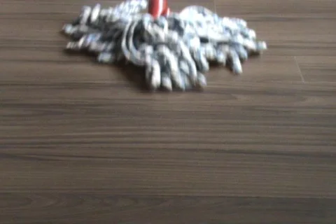 Mopping Laminate Flooring (Center) Stock Footage