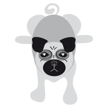 Mops dog on white background Stock Illustration
