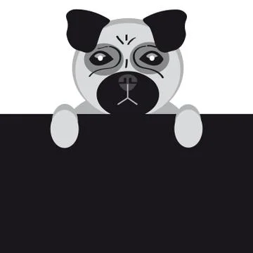 Mops dog on white background Stock Illustration