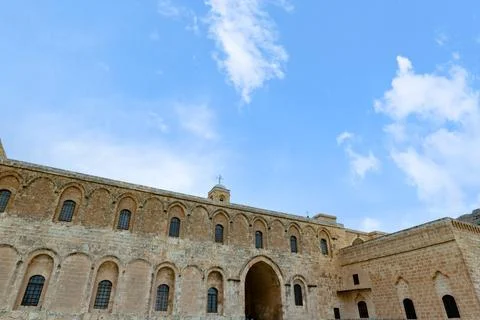 Mor Hananyo Monastery in Mardin Turkey with sunset sky. 写真素材