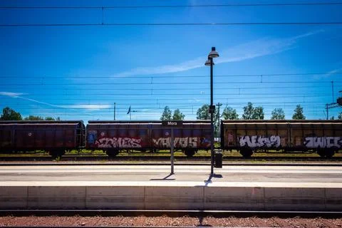Mora train station Stock Photos