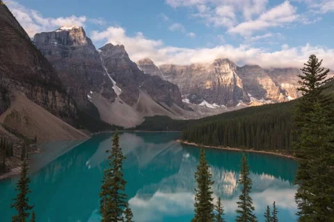 Moraine Lake Clouds Stock Footage 142766417