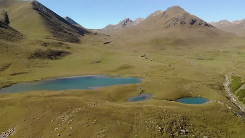 Moraine lake in the Kensu river gorge Stock Footage 151010853