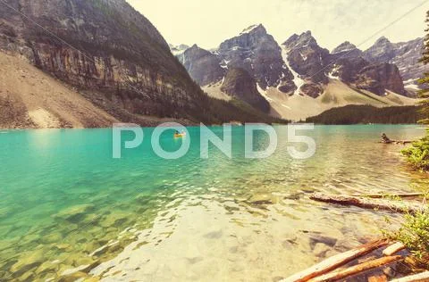 Moraine lake Stock Photos