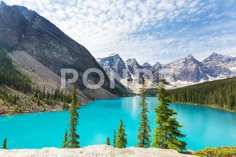Moraine lake Stock Photos