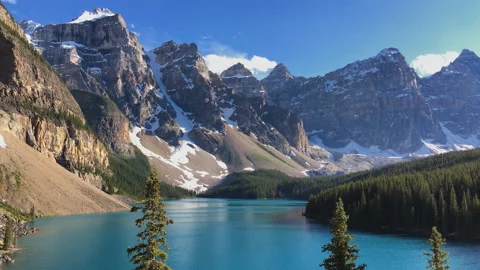 Moraine lake at summertime in Banff National Park, Canada. Time Lapse. Stock Footage