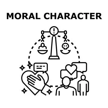Moral character concept and ethical decision making Stock Illustration