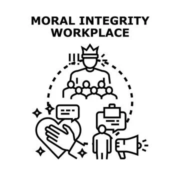 Moral integrity workplace business values concept Stock Illustration