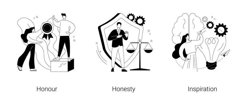 Moral principles abstract concept vector illustrations. Stock Illustration