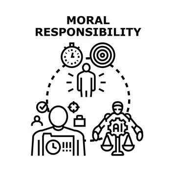 Moral responsibility idea a person dealing with deadlines and goals, while ar Stockillustratie