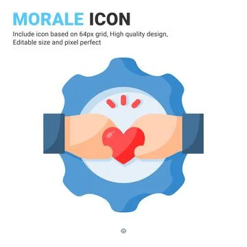 Morale icon vector with flat color style isolated on white background 스톡 일러스트