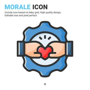 Morale icon vector with outline color style isolated on white background Illustrazione stock
