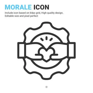 Morale icon vector with outline style isolated on white background 스톡 일러스트