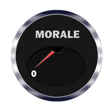 Morale meter reading zero Stock Illustration
