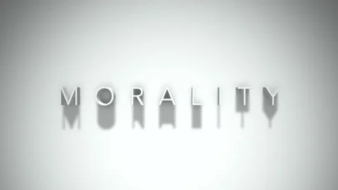 Morality 3D title animation with shadows on a white background Stock Footage 297456485