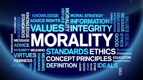 Morality animated word cloud,animation kinetic typography text seamless loop. Stock Footage 170411959