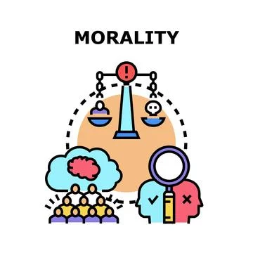 Morality concept vector illustration choosing ethical values Stock Illustration