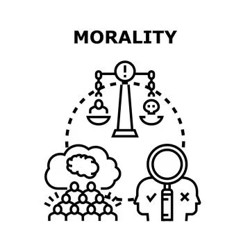 Morality concept vector illustration choosing ethical values Stock Illustration