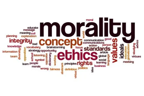 Morality word cloud concept Illustrazione stock