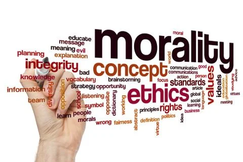 Morality word cloud concept Illustrazione stock