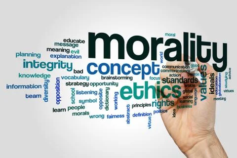 Morality word cloud concept Illustrazione stock