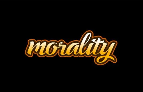 Morality word text banner postcard logo icon design creative concept idea Illustrazione stock