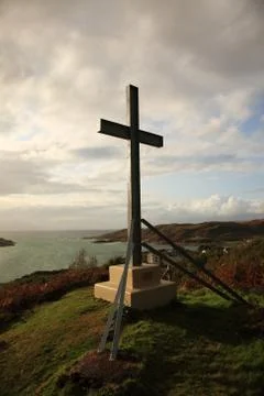 Morar cross on the hill Foto stock