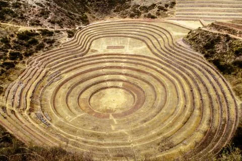 Moray archeological site, Inca, Peru Stock Photos