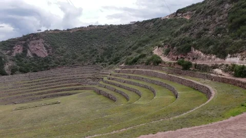 Moray Cusco - Perú. Las estructuras de piedra de los Incas Stock Footage 201639656