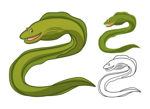 Moray Eel Cartoon Character Stock-Illustration