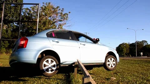 MORAYFIELD, AUSTRALIA - MAY 2: Car that was washed away during flash flood that Stock Footage 49920873