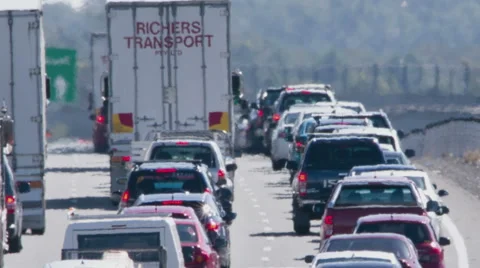 MORAYFIELD, AUSTRALIA - MAY 2: Flash flooding causes heavy M1 traffic congestion Stock Footage 49893056