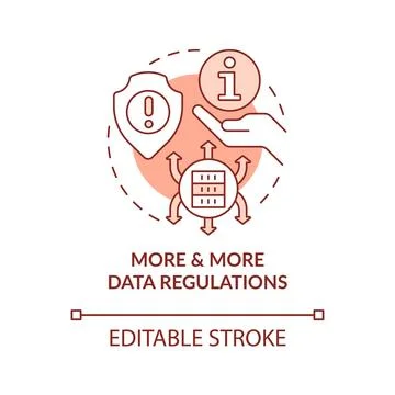 More and more data regulations terracotta concept icon Stock Illustration