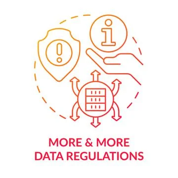 More and more data regulations red gradient concept icon Stock Illustration