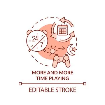 More and more time playing terracotta concept icon 库存插图