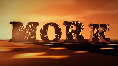 More Basalt Letters with Molten Lava Glowing in the Cracks on a Volcanic Plain Video stock 342220983