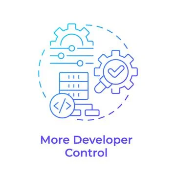 More developer control blue gradient concept icon Stock Illustration