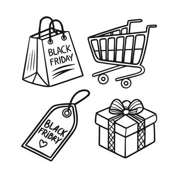 More diffrent style hand drawn sketch style black Stock Illustration
