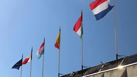 More flags waving in the wind Stock Footage 101438549
