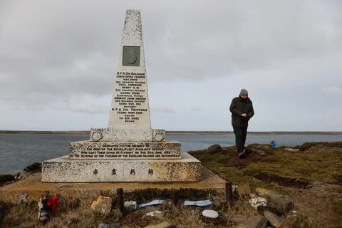 More than four decades later, the scars of war still linger in the Falkland Isla Stock Photos