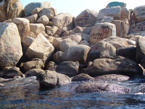 More graffitis on rocks 02 Foto stock