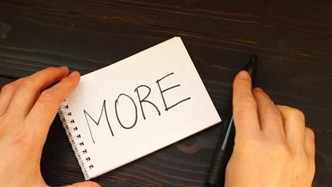 More Hands write a word close-up Stock Footage 105370255