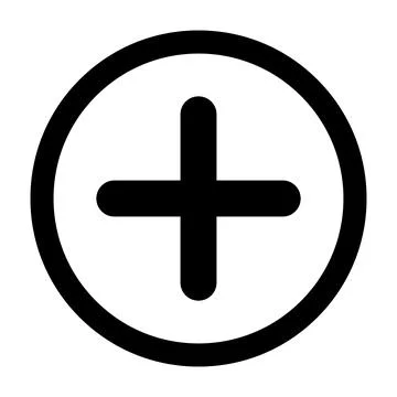 More icon. Plus or positive sign. Vector Stock Illustration