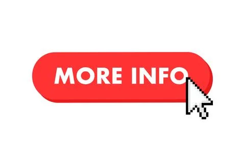 More info button with cursor. Pointer click. Vector web button. Stock Illustration