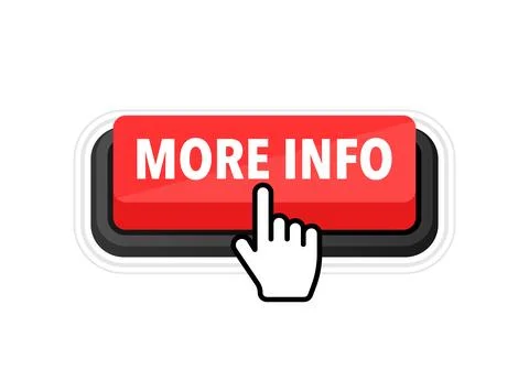 More info button with cursor. Pointer click. Vector web button. Иллюстрация